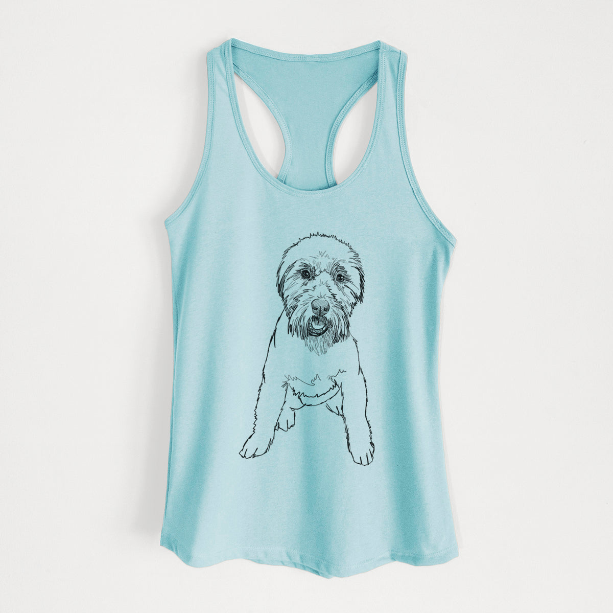 Doodled Riona the Soft Coated Wheaten Terrier - Women&#39;s Racerback Tanktop