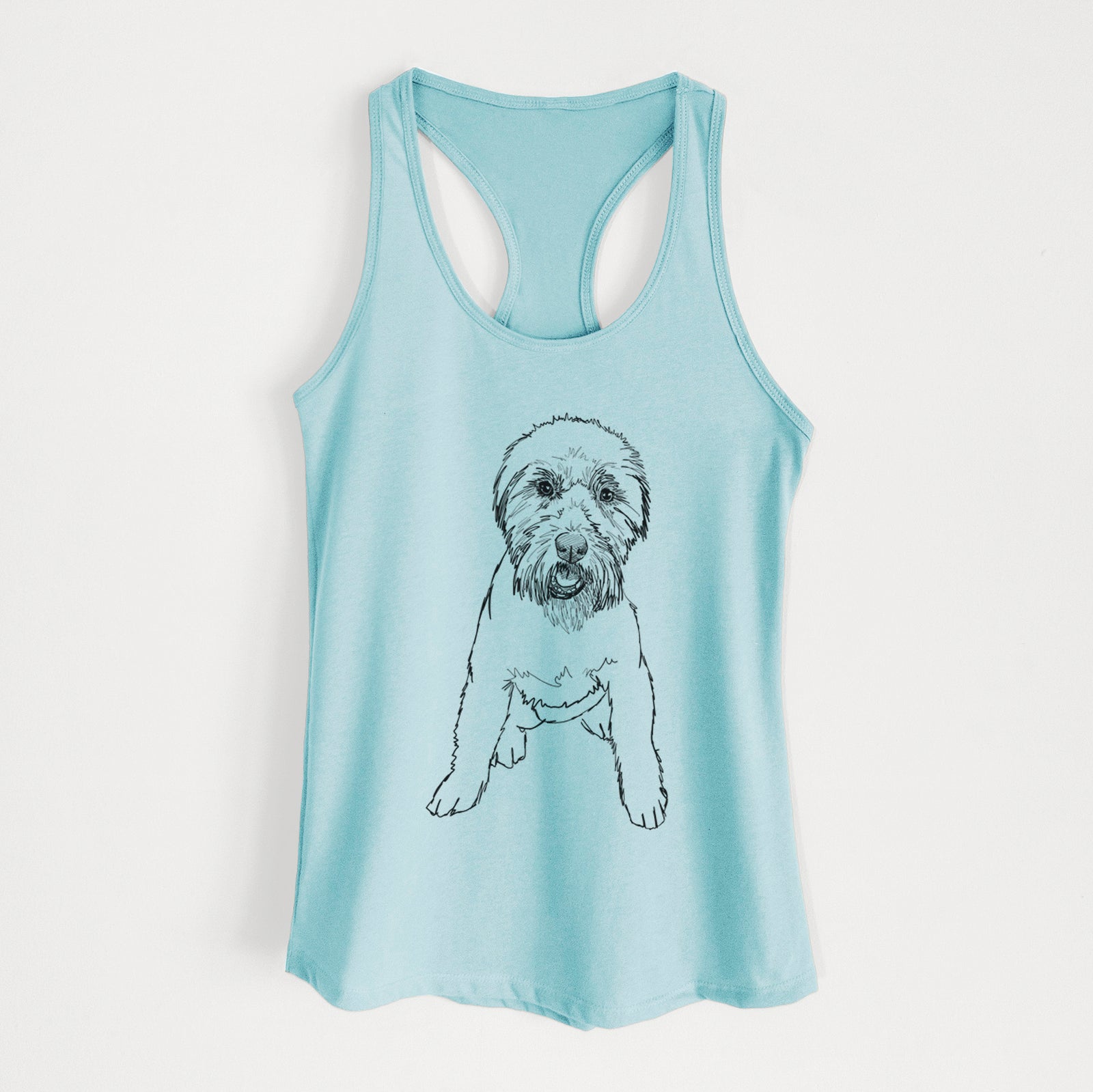 Doodled Riona the Soft Coated Wheaten Terrier - Women's Racerback Tanktop