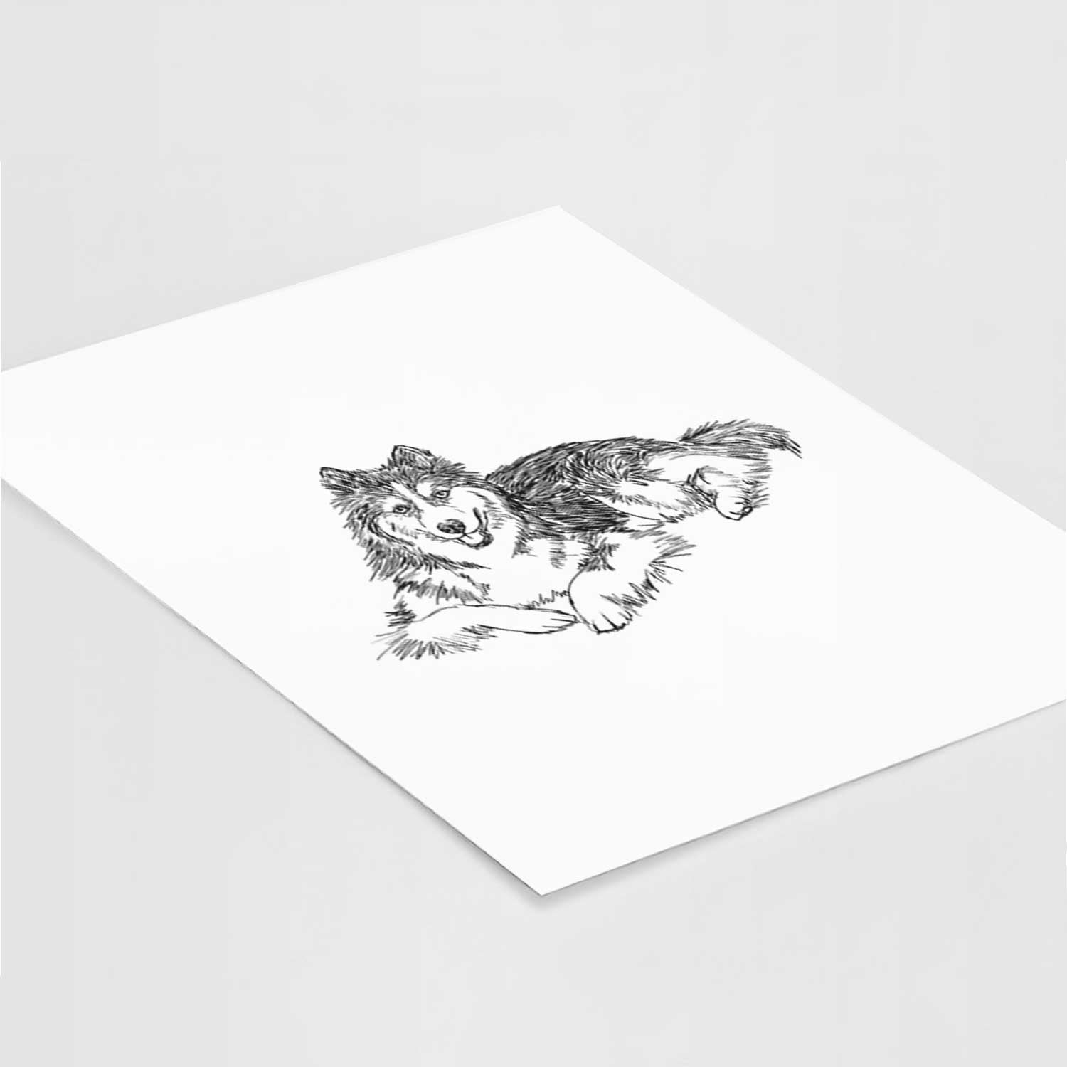 Doodled Ripley the Siberian Husky Art Print