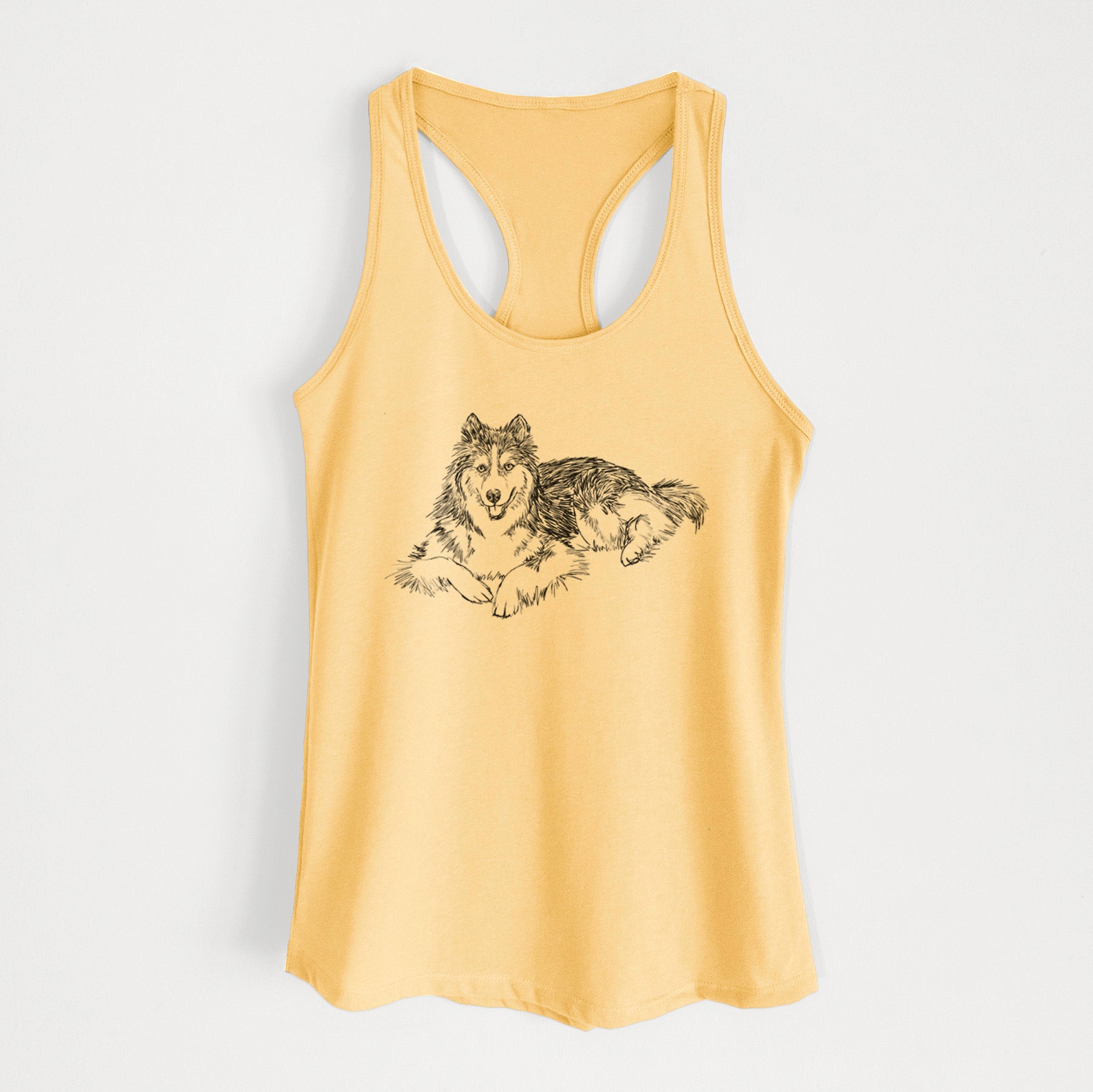 Doodled Ripley the Siberian Husky - Women's Racerback Tanktop