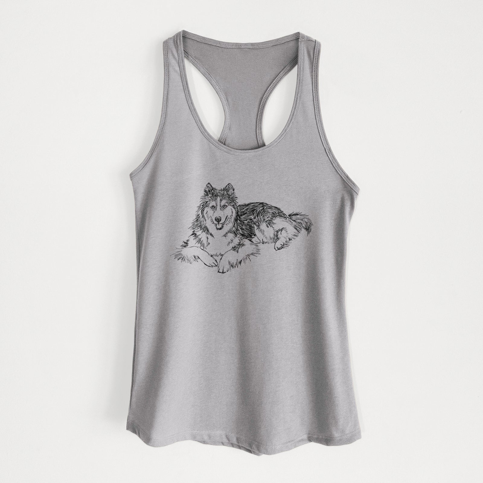 Doodled Ripley the Siberian Husky - Women's Racerback Tanktop