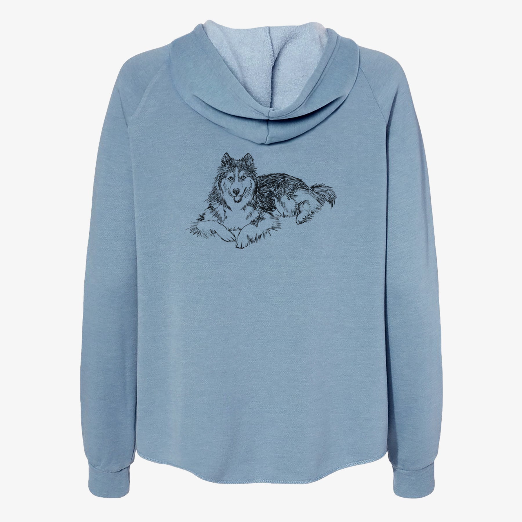 Doodled Ripley the Siberian Husky - Women's Cali Wave Zip-Up Sweatshirt