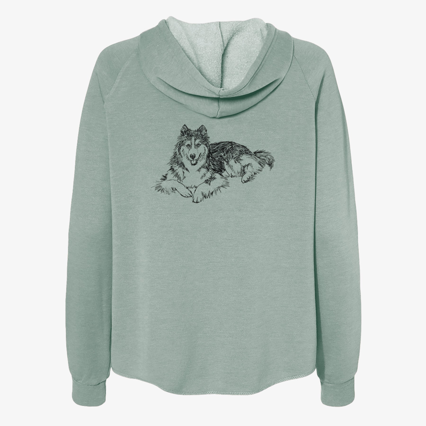 Doodled Ripley the Siberian Husky - Women's Cali Wave Zip-Up Sweatshirt