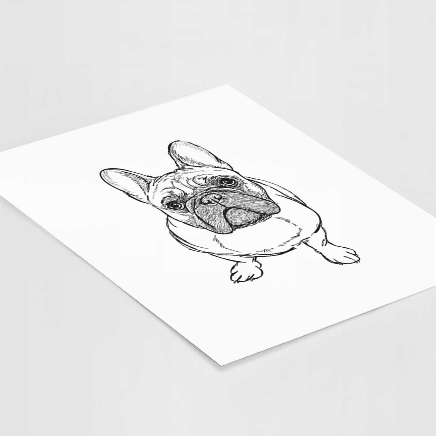 Doodled River the French Bulldog Art Print