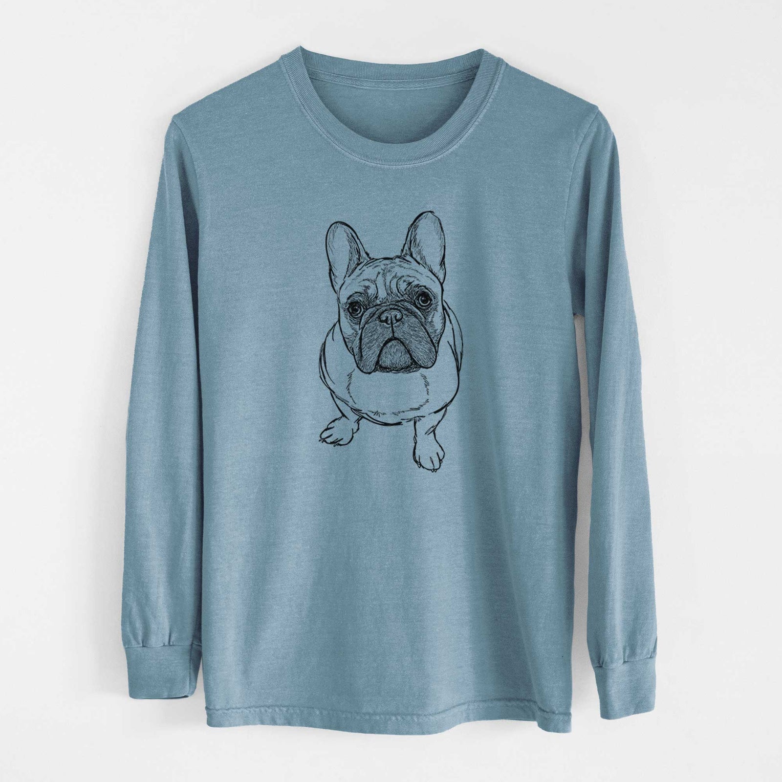 Doodled River the French Bulldog - Heavyweight 100% Cotton Long Sleeve