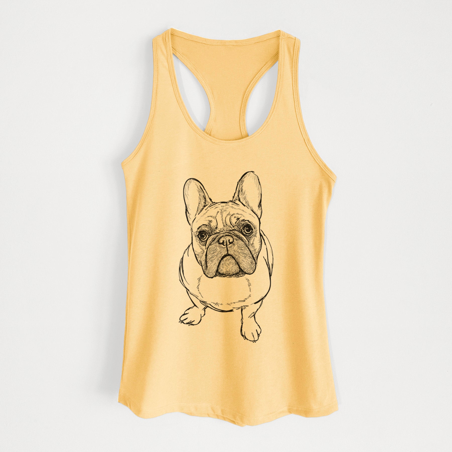 Doodled River the French Bulldog - Women's Racerback Tanktop