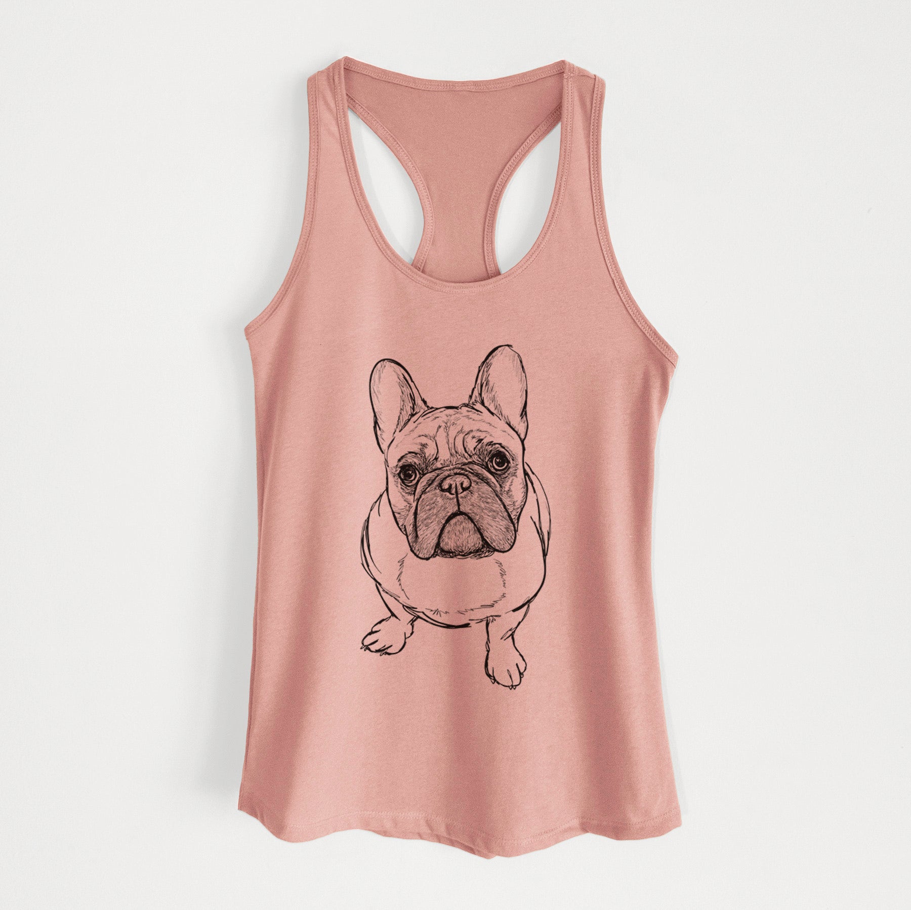 Doodled River the French Bulldog - Women's Racerback Tanktop