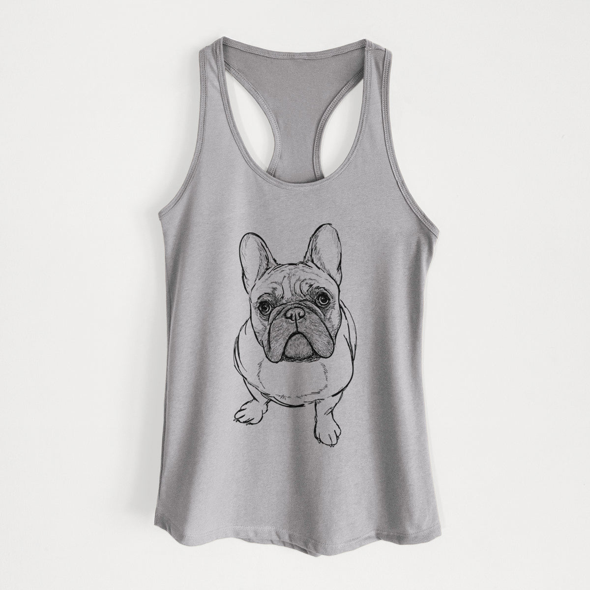 Doodled River the French Bulldog - Women's Racerback Tanktop