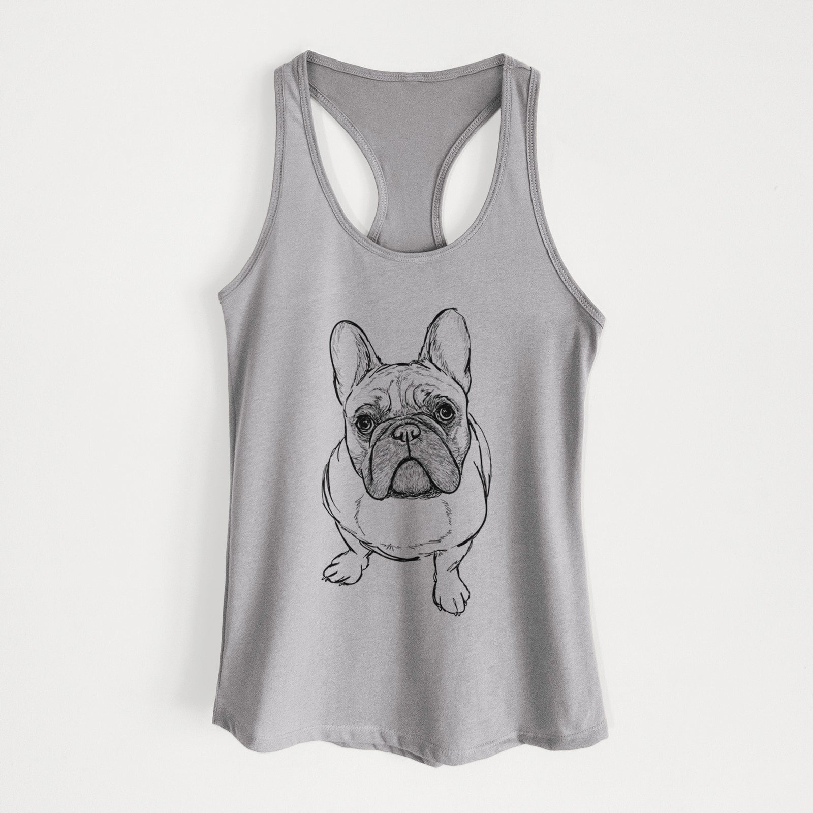 Doodled River the French Bulldog - Women's Racerback Tanktop