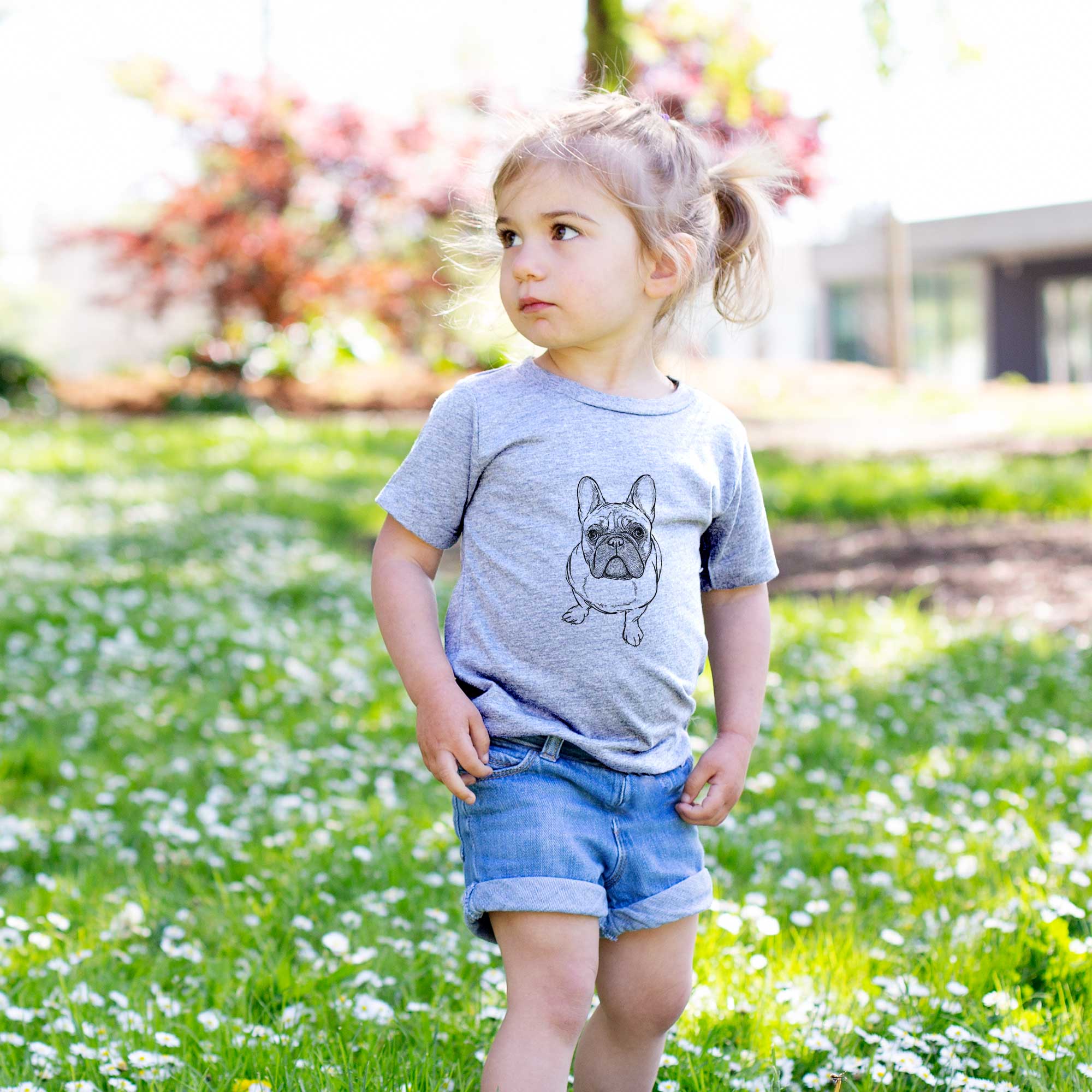 Doodled River the French Bulldog - Kids/Youth/Toddler Shirt