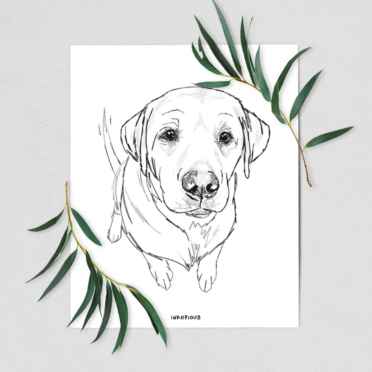 Doodled Rizzo the Labrador Retriever Art Print
