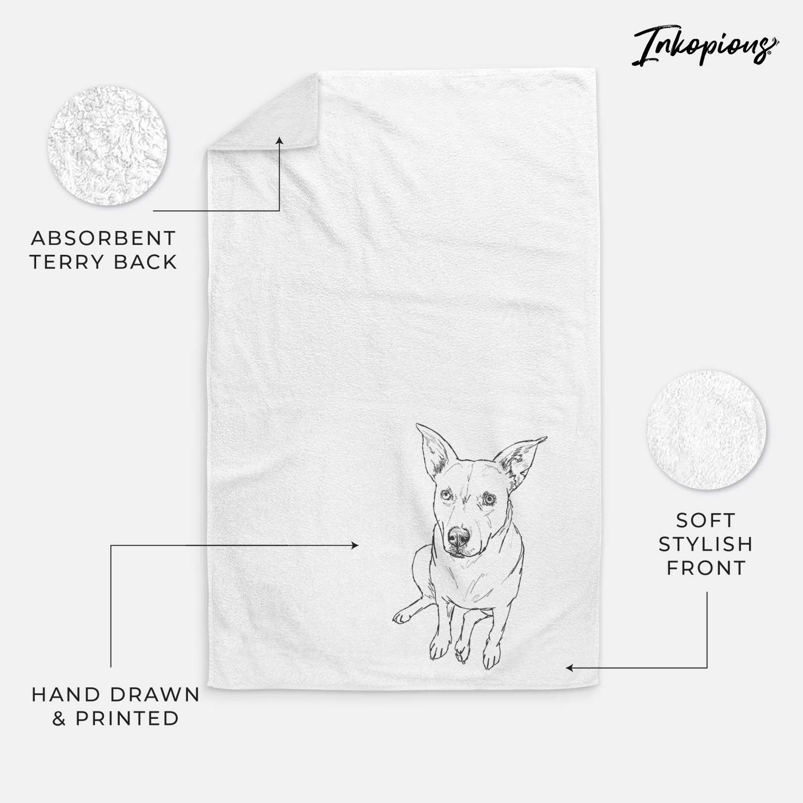 Doodled Rockstar the Mixed Breed Decorative Hand Towel