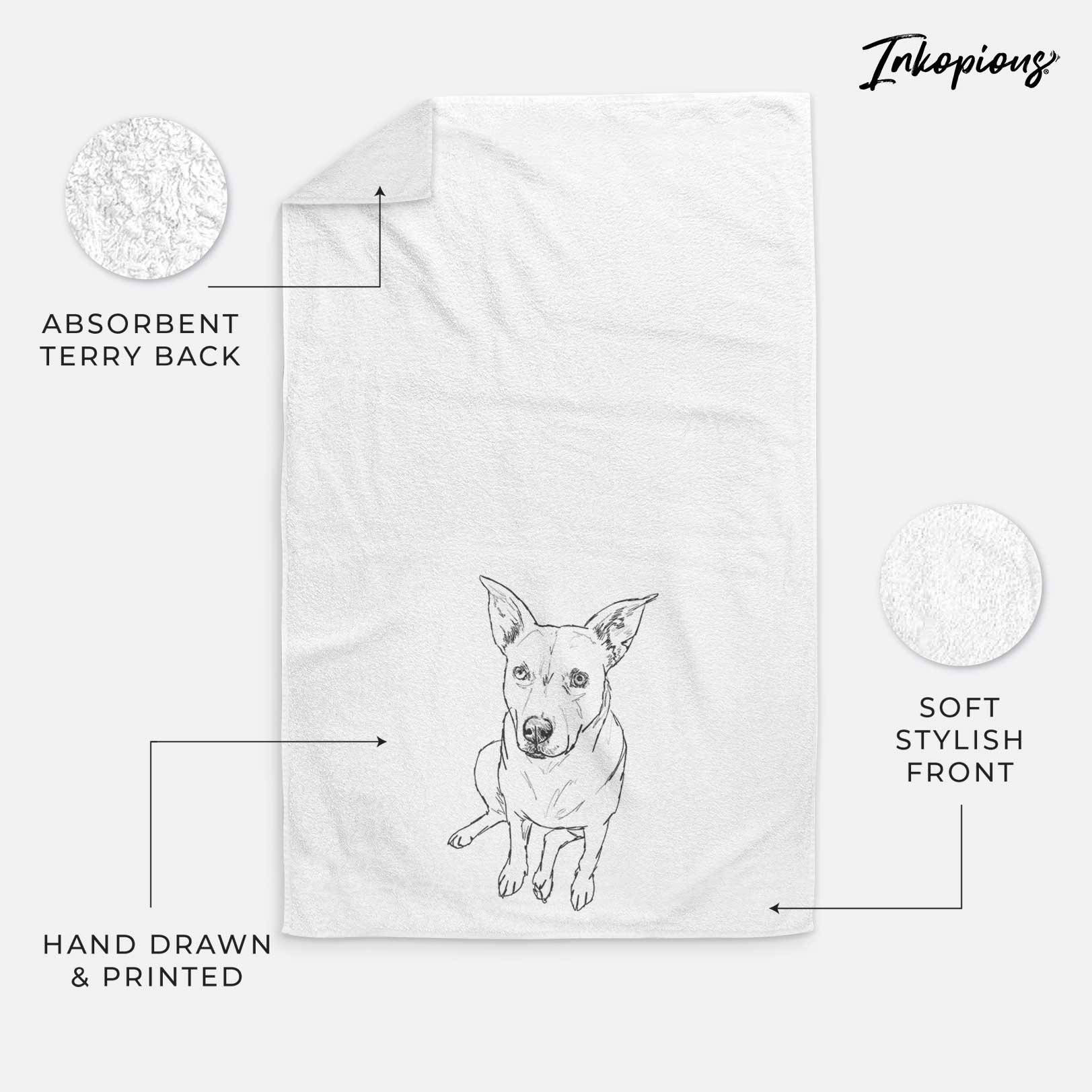 Doodled Rockstar the Mixed Breed Decorative Hand Towel