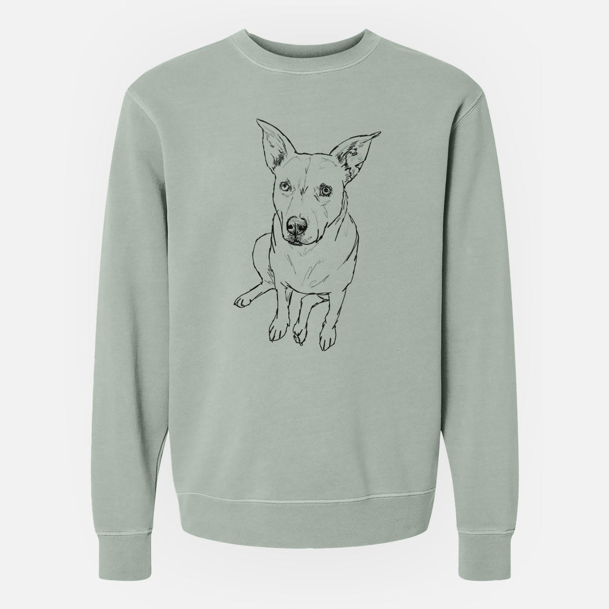 Doodled Rockstar the Mixed Breed - Unisex Pigment Dyed Crew Sweatshirt