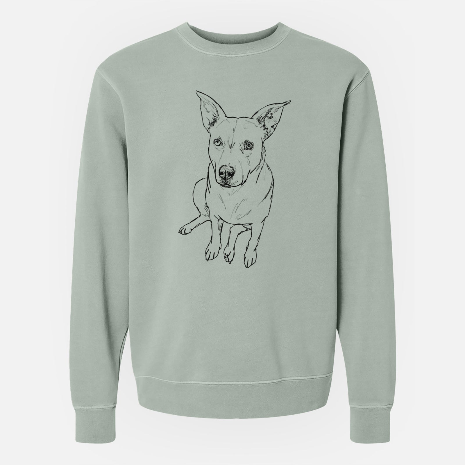 Doodled Rockstar the Mixed Breed - Unisex Pigment Dyed Crew Sweatshirt