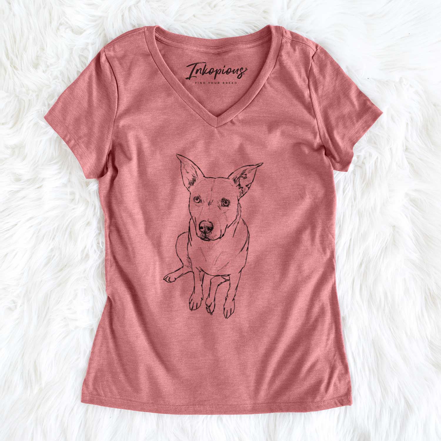 Doodled Rockstar the Mixed Breed - Women's V-neck Shirt