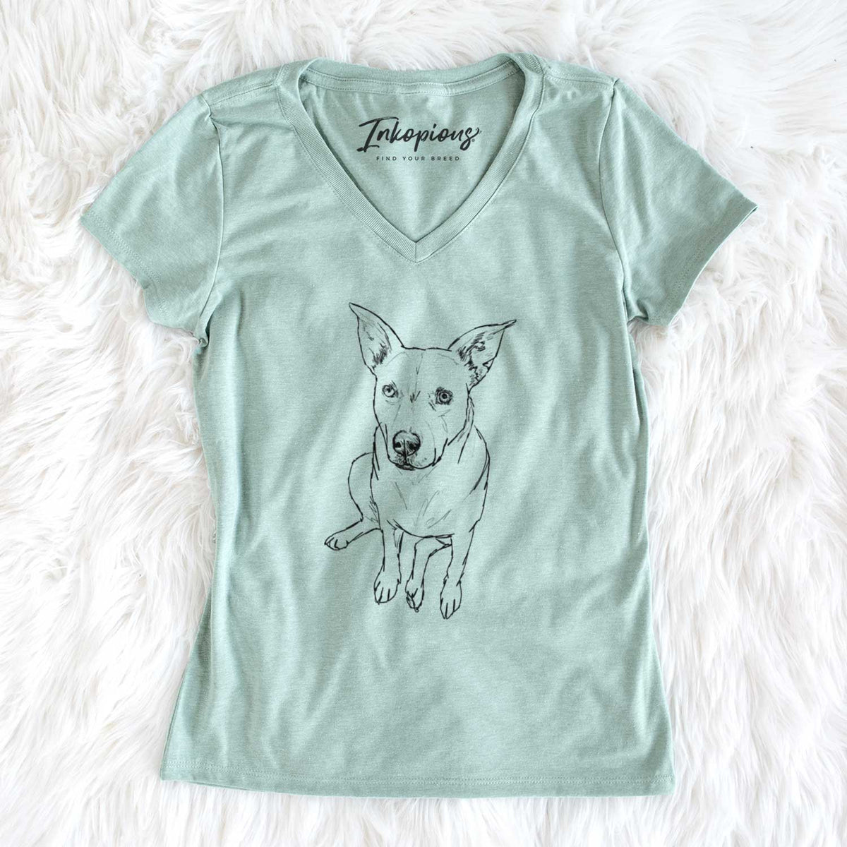 Doodled Rockstar the Mixed Breed - Women's V-neck Shirt