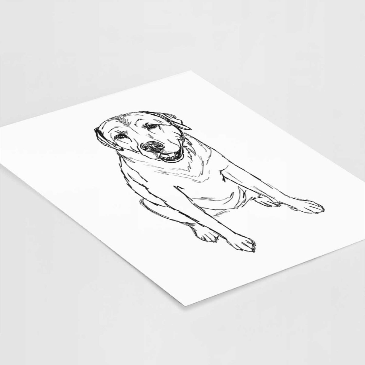 Doodled Rocky the Yellow Lab Art Print