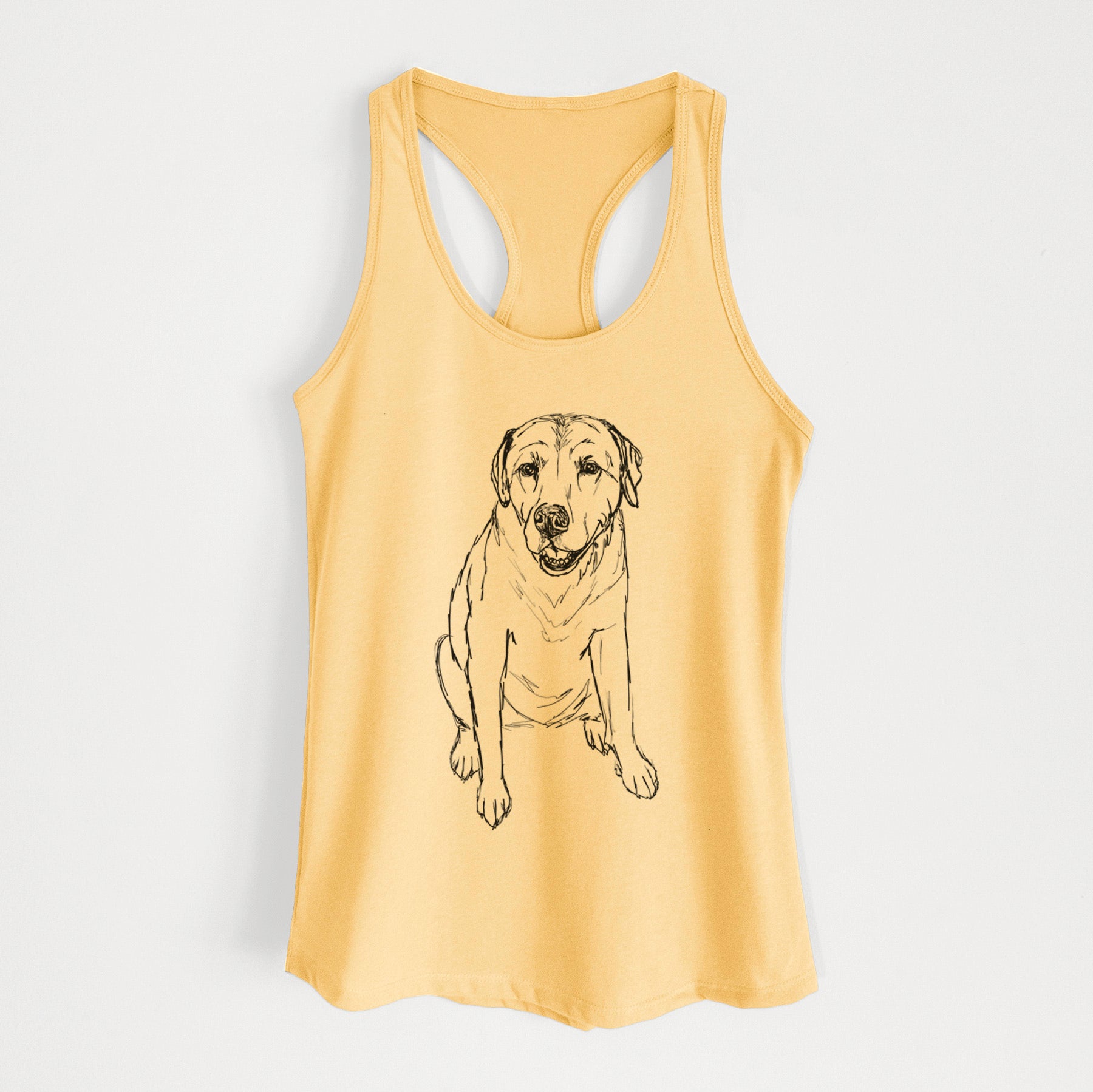 Doodled Rocky the Yellow Lab - Women's Racerback Tanktop