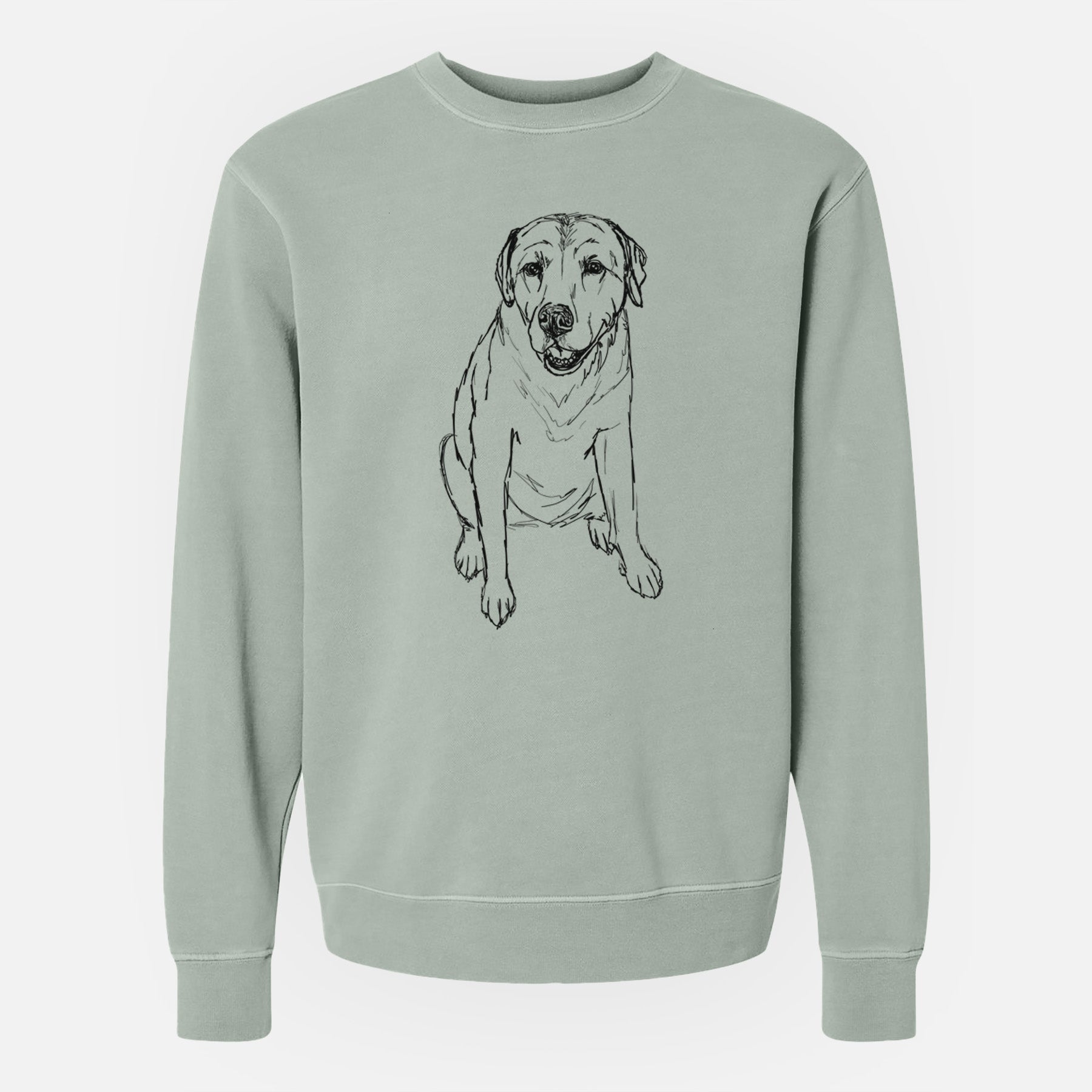 Doodled Rocky the Yellow Lab - Unisex Pigment Dyed Crew Sweatshirt