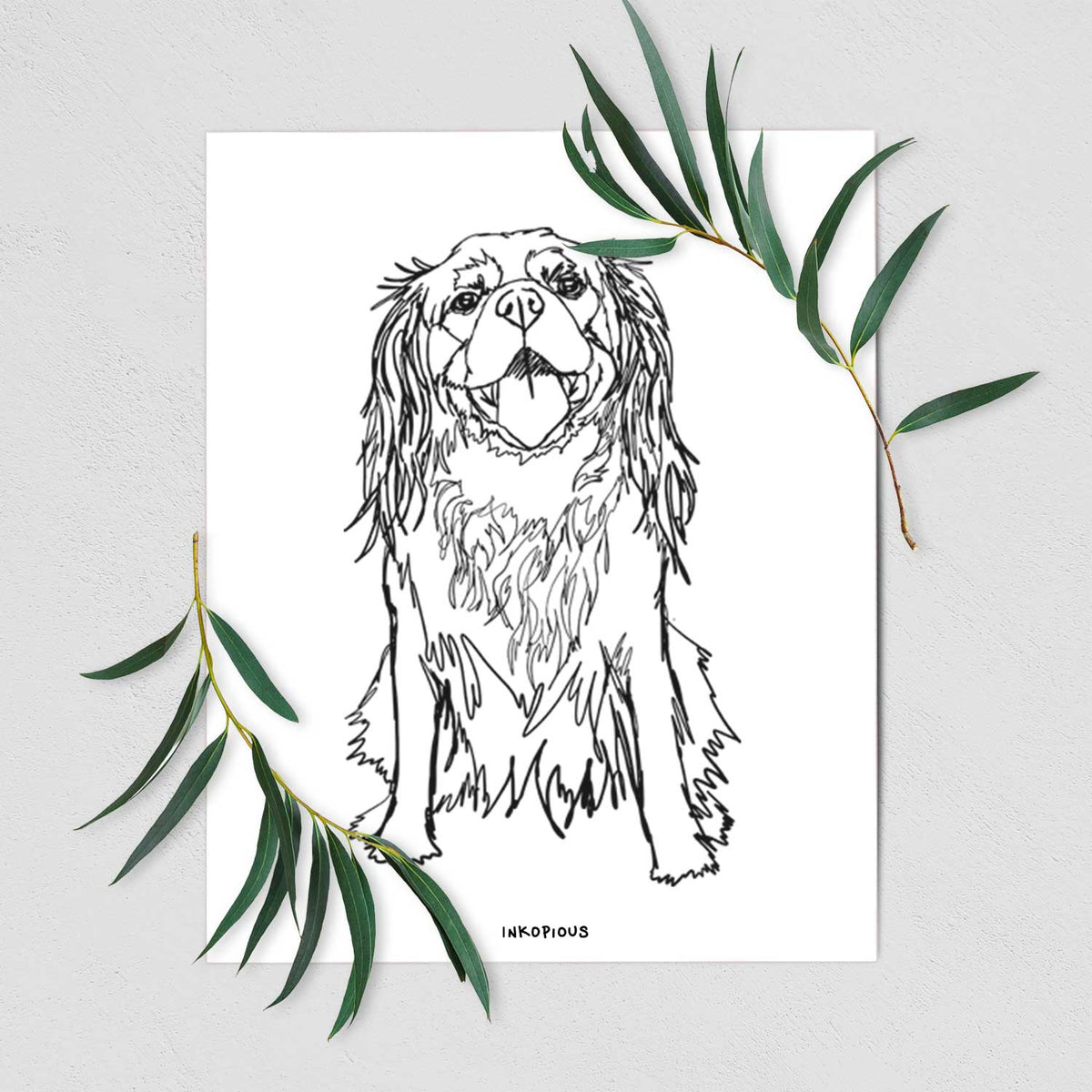 Doodled Roo the Cavalier King Charles Spaniel Art Print