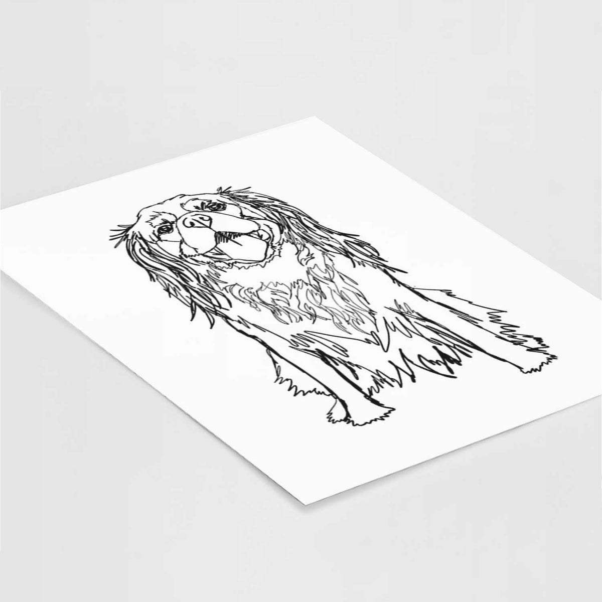 Doodled Roo the Cavalier King Charles Spaniel Art Print