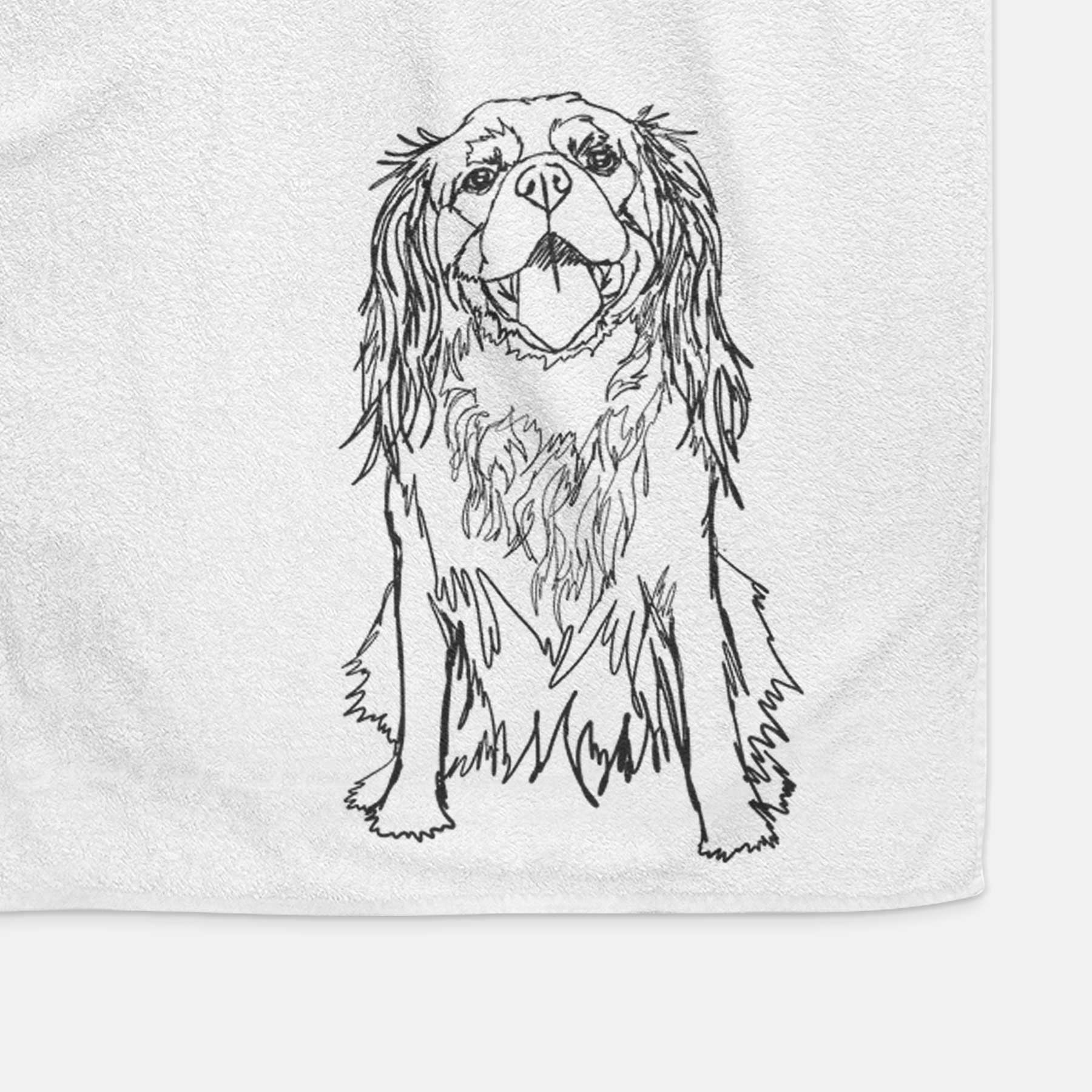 Doodled Roo the Cavalier King Charles Spaniel Decorative Hand Towel