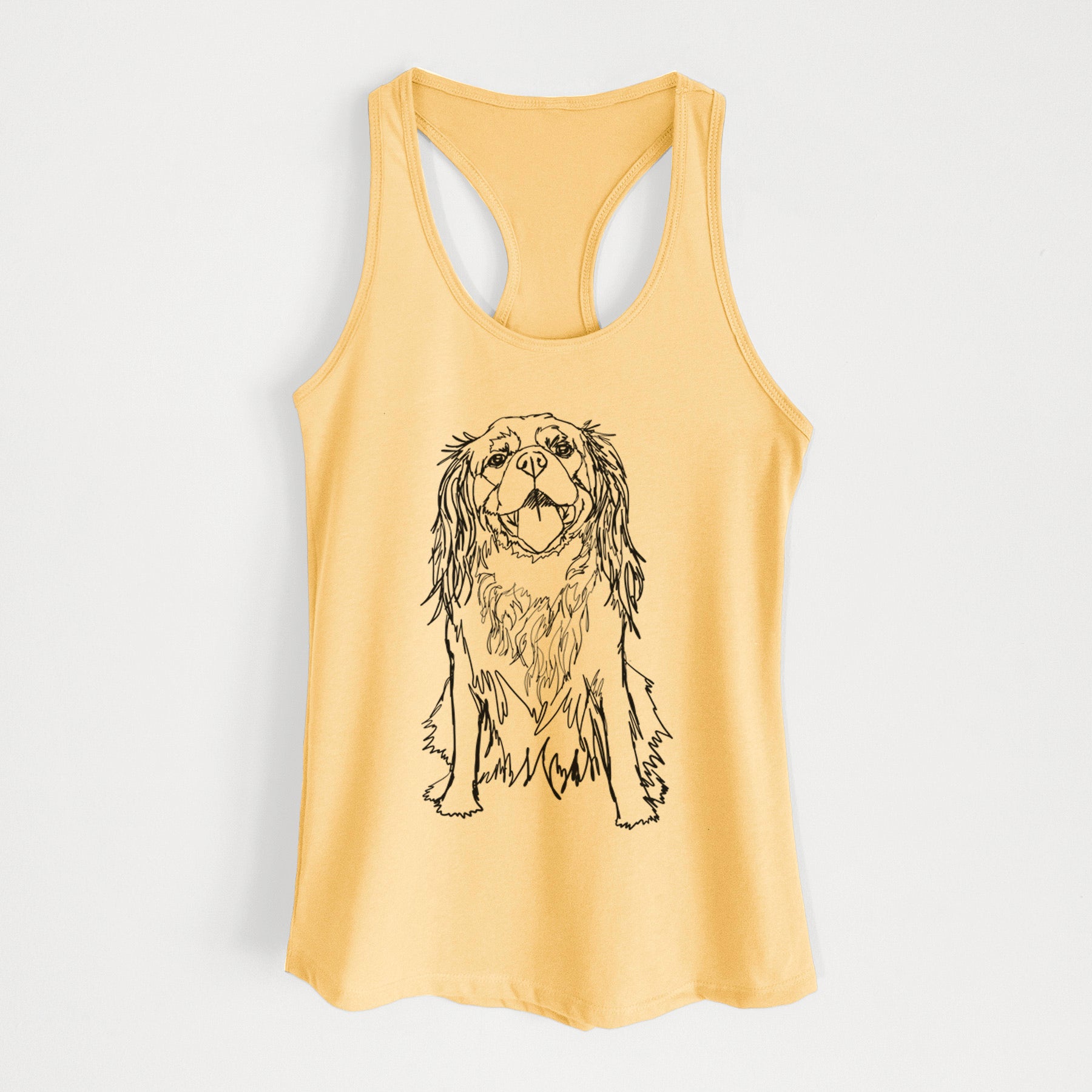 Doodled Roo the Cavalier King Charles Spaniel - Women's Racerback Tanktop