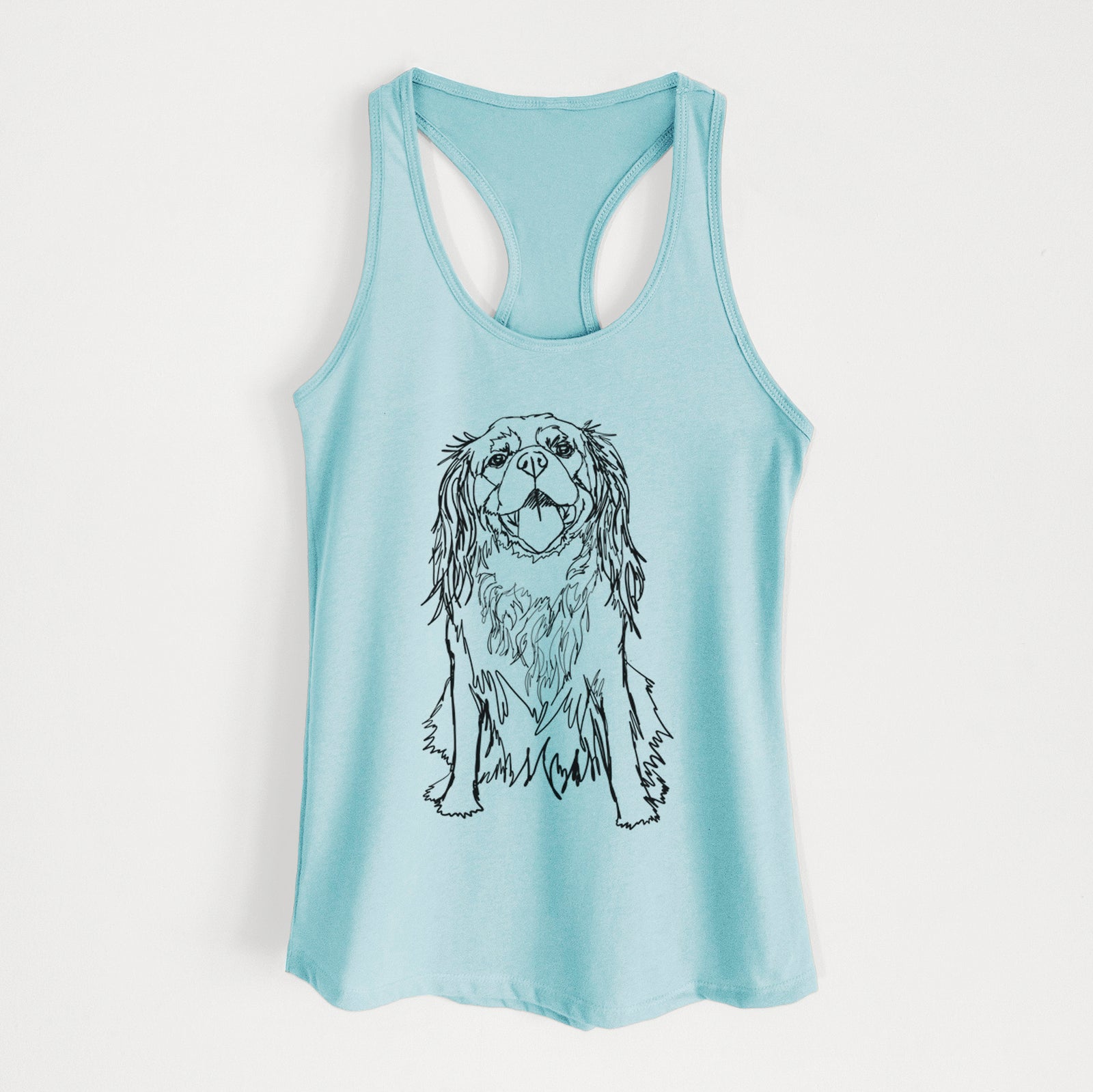 Doodled Roo the Cavalier King Charles Spaniel - Women's Racerback Tanktop