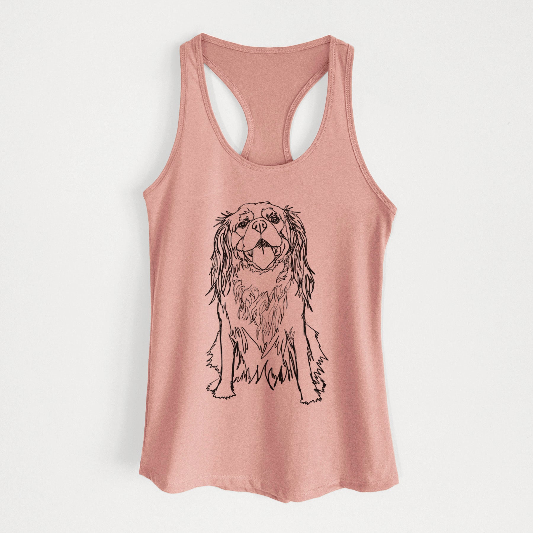 Doodled Roo the Cavalier King Charles Spaniel - Women's Racerback Tanktop