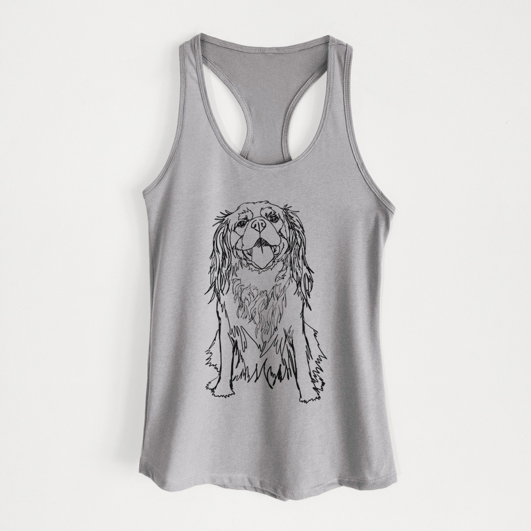 Doodled Roo the Cavalier King Charles Spaniel - Women's Racerback Tanktop