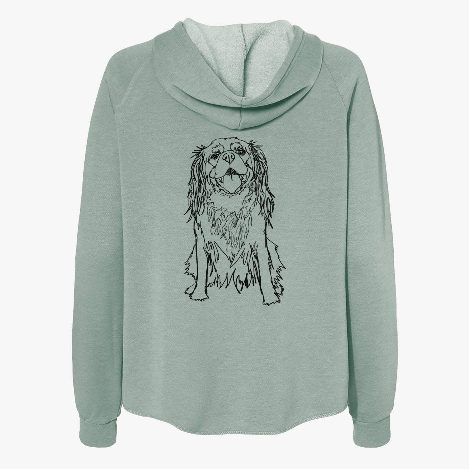 Doodled Roo the Cavalier King Charles Spaniel - Women's Cali Wave Zip-Up Sweatshirt