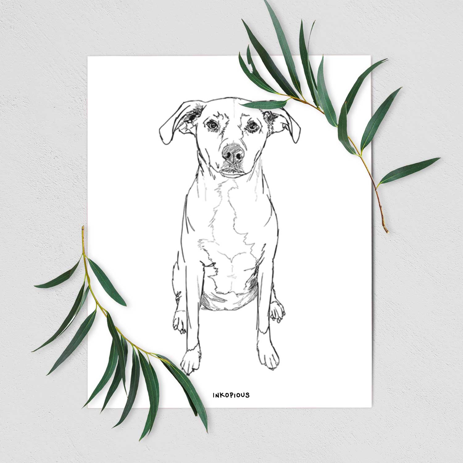 Doodled Rose Chiffon the Beagle Lab Mix Art Print