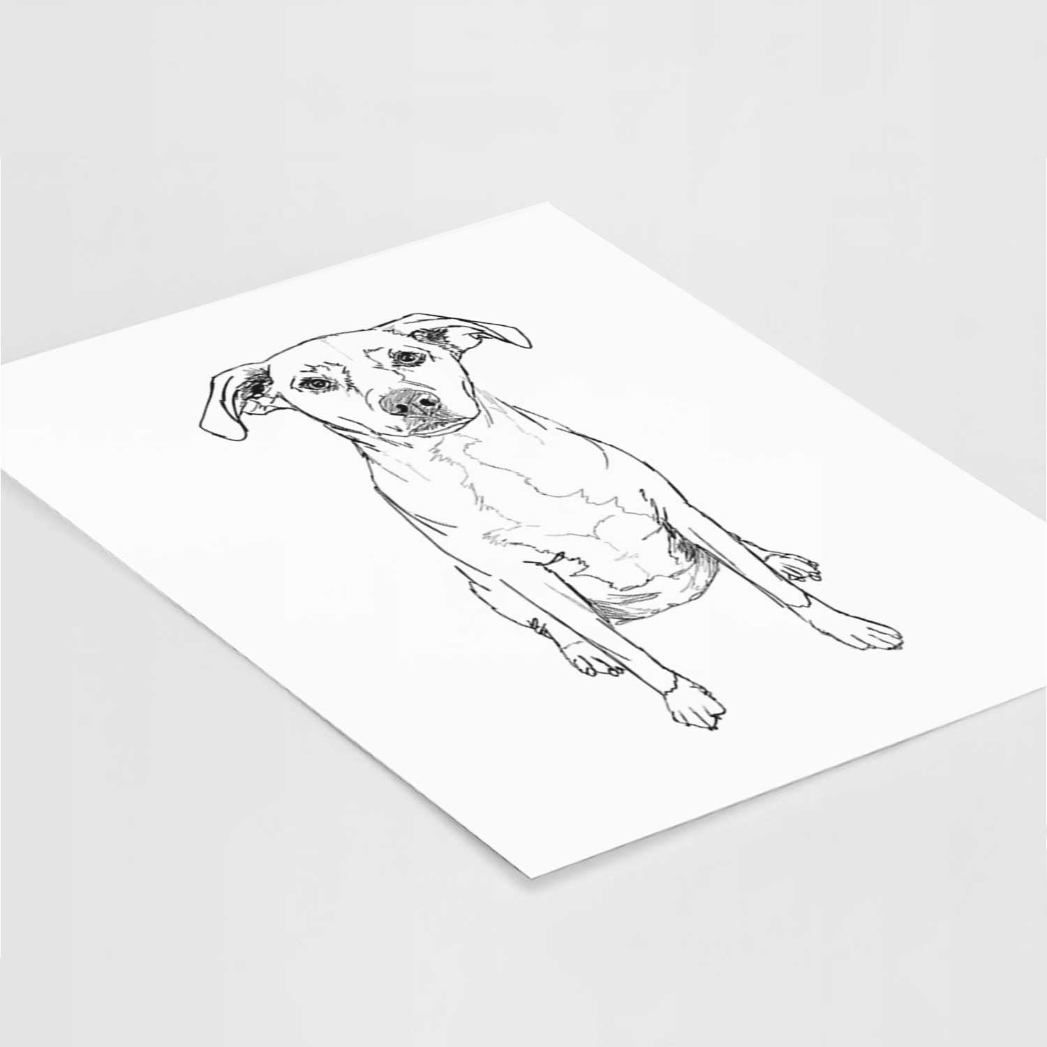 Doodled Rose Chiffon the Beagle Lab Mix Art Print