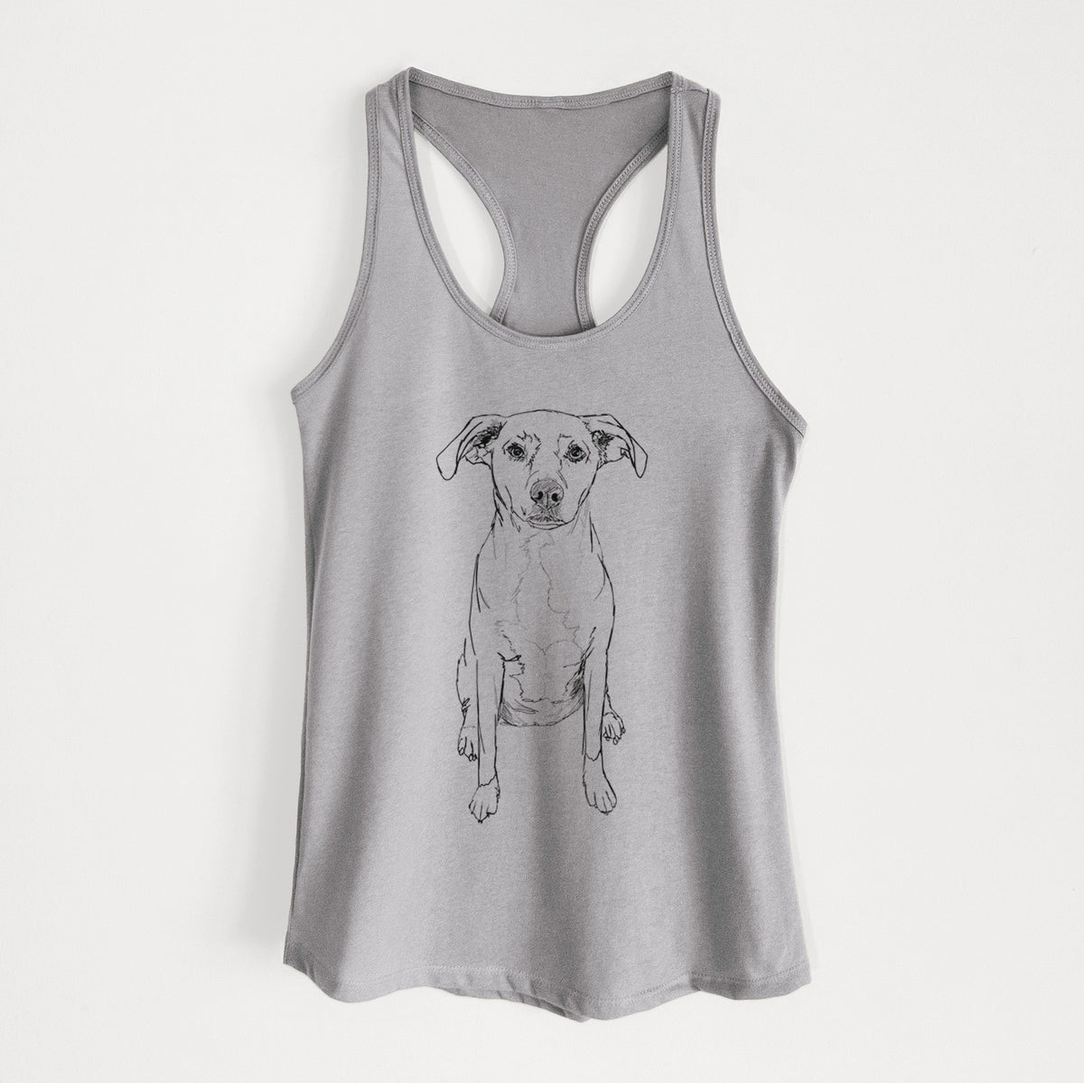 Doodled Rose Chiffon the Beagle Lab Mix - Women's Racerback Tanktop
