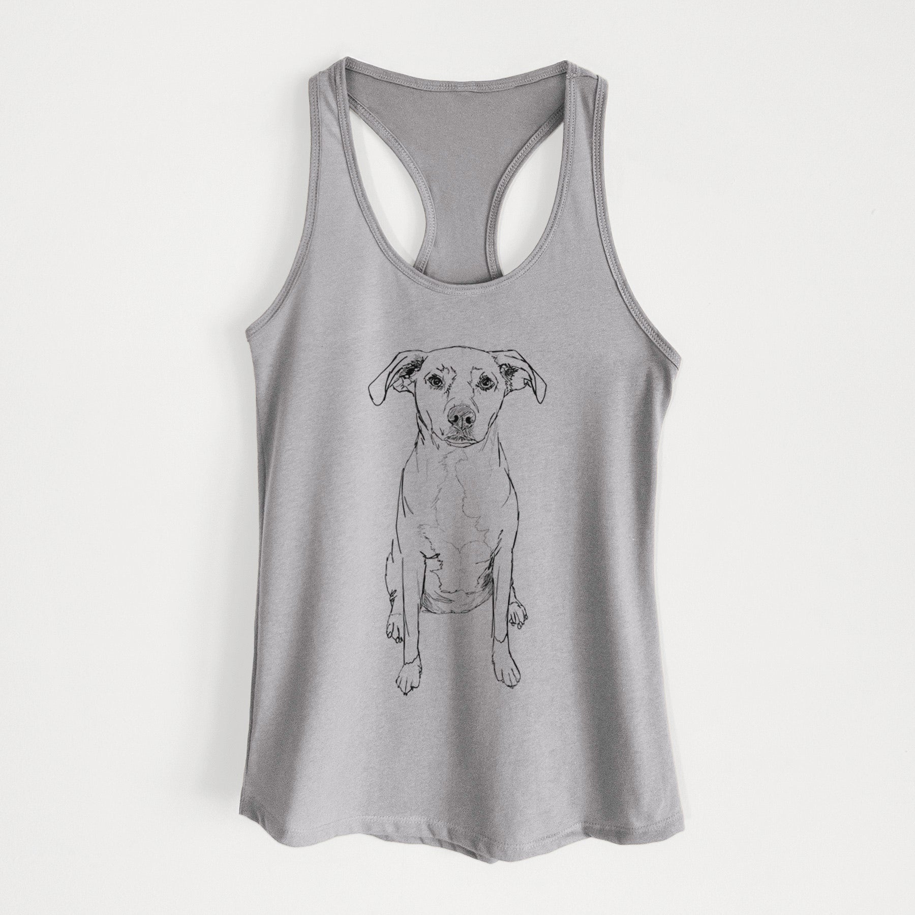 Doodled Rose Chiffon the Beagle Lab Mix - Women's Racerback Tanktop