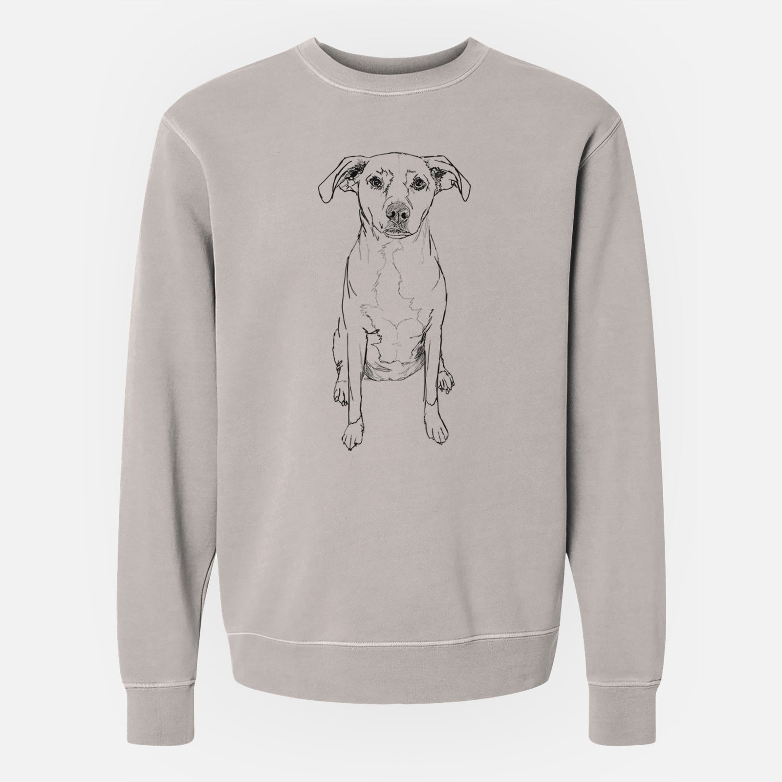 Doodled Rose Chiffon the Beagle Lab Mix - Unisex Pigment Dyed Crew Sweatshirt