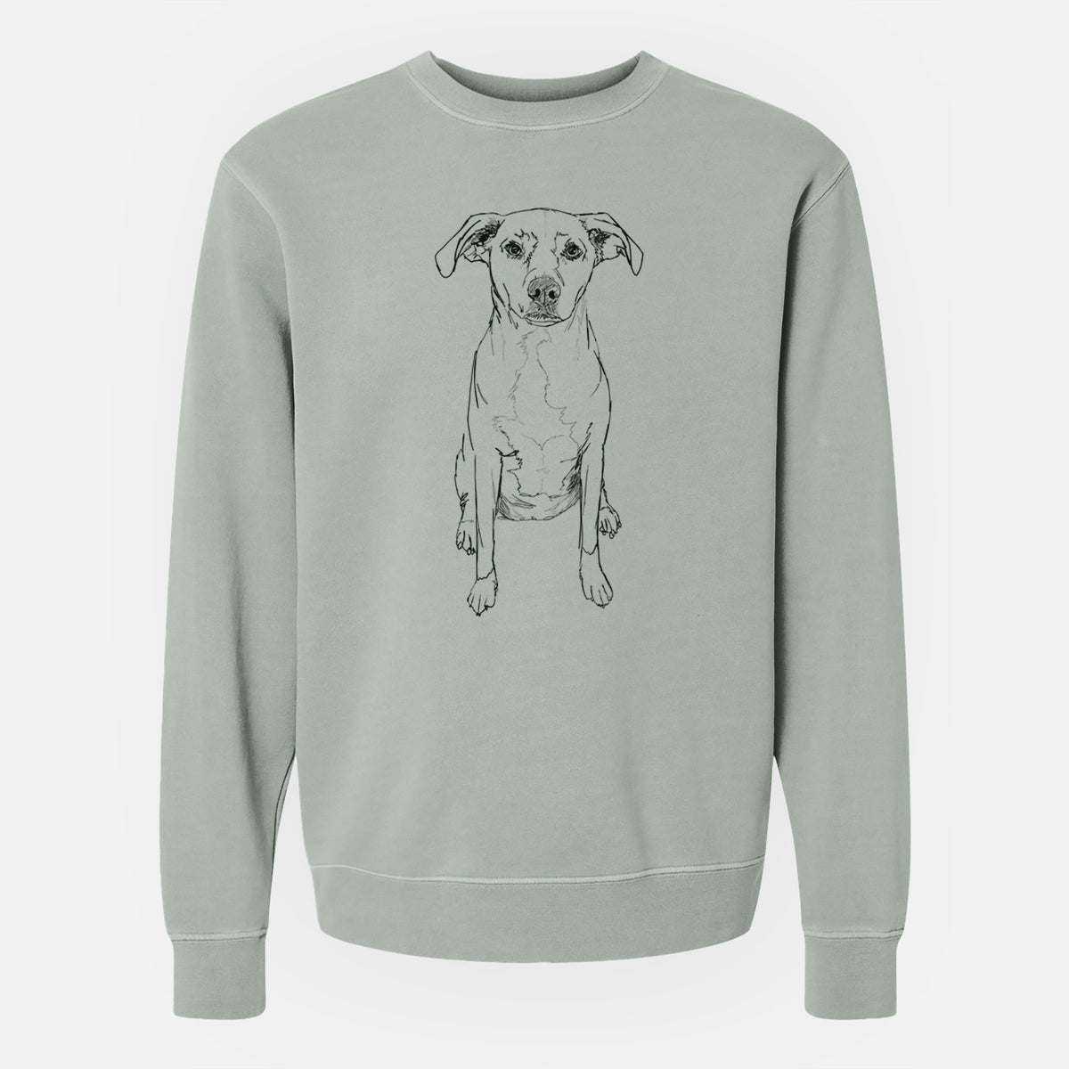 Doodled Rose Chiffon the Beagle Lab Mix - Unisex Pigment Dyed Crew Sweatshirt