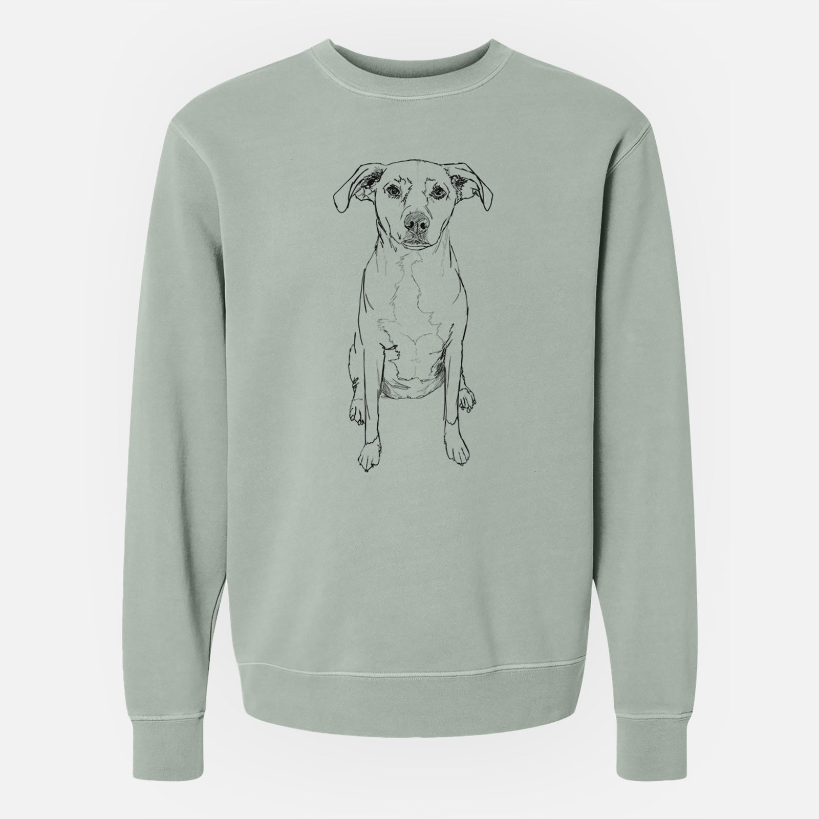 Doodled Rose Chiffon the Beagle Lab Mix - Unisex Pigment Dyed Crew Sweatshirt