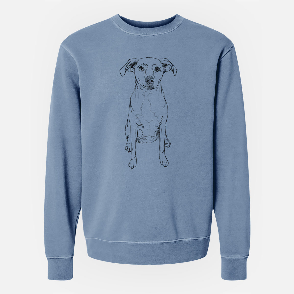 Doodled Rose Chiffon the Beagle Lab Mix - Unisex Pigment Dyed Crew Sweatshirt