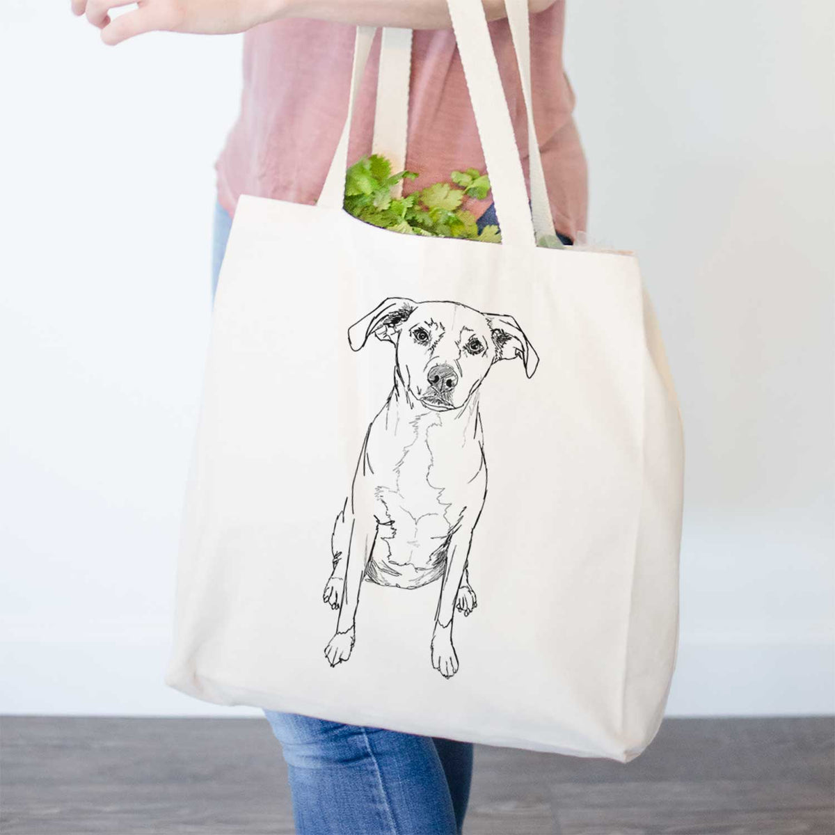 Doodled Rose Chiffon the Beagle Lab Mix - Tote Bag