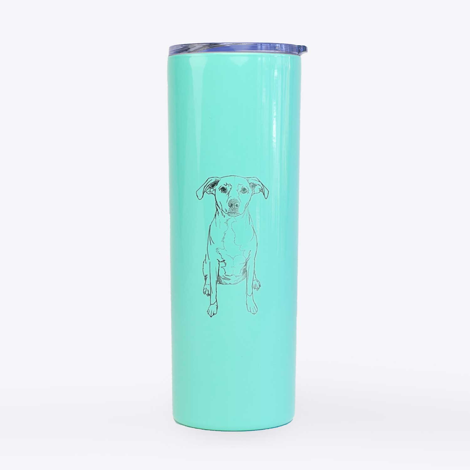 Doodled Rose Chiffon the Beagle Lab Mix - 20oz Skinny Tumbler