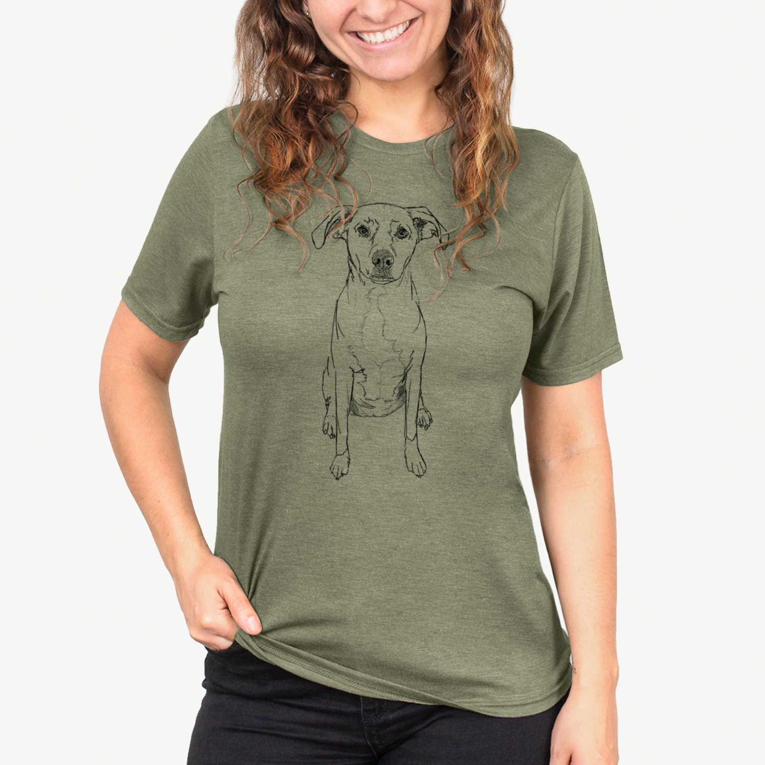 Doodled Rose Chiffon the Beagle Lab Mix - Unisex Crewneck