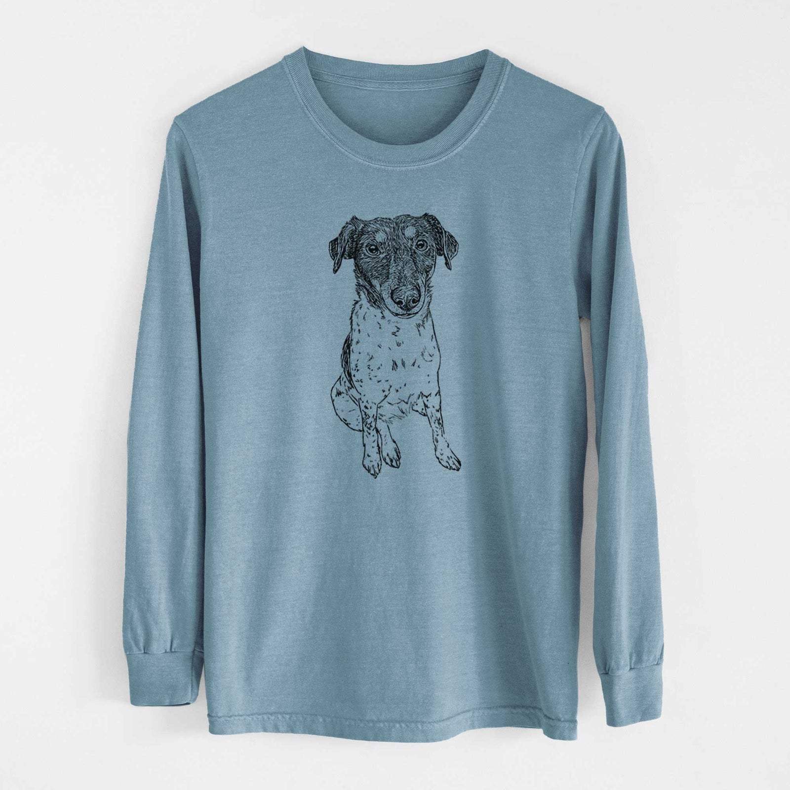Doodled Rosie the Terrier Mix - Heavyweight 100% Cotton Long Sleeve