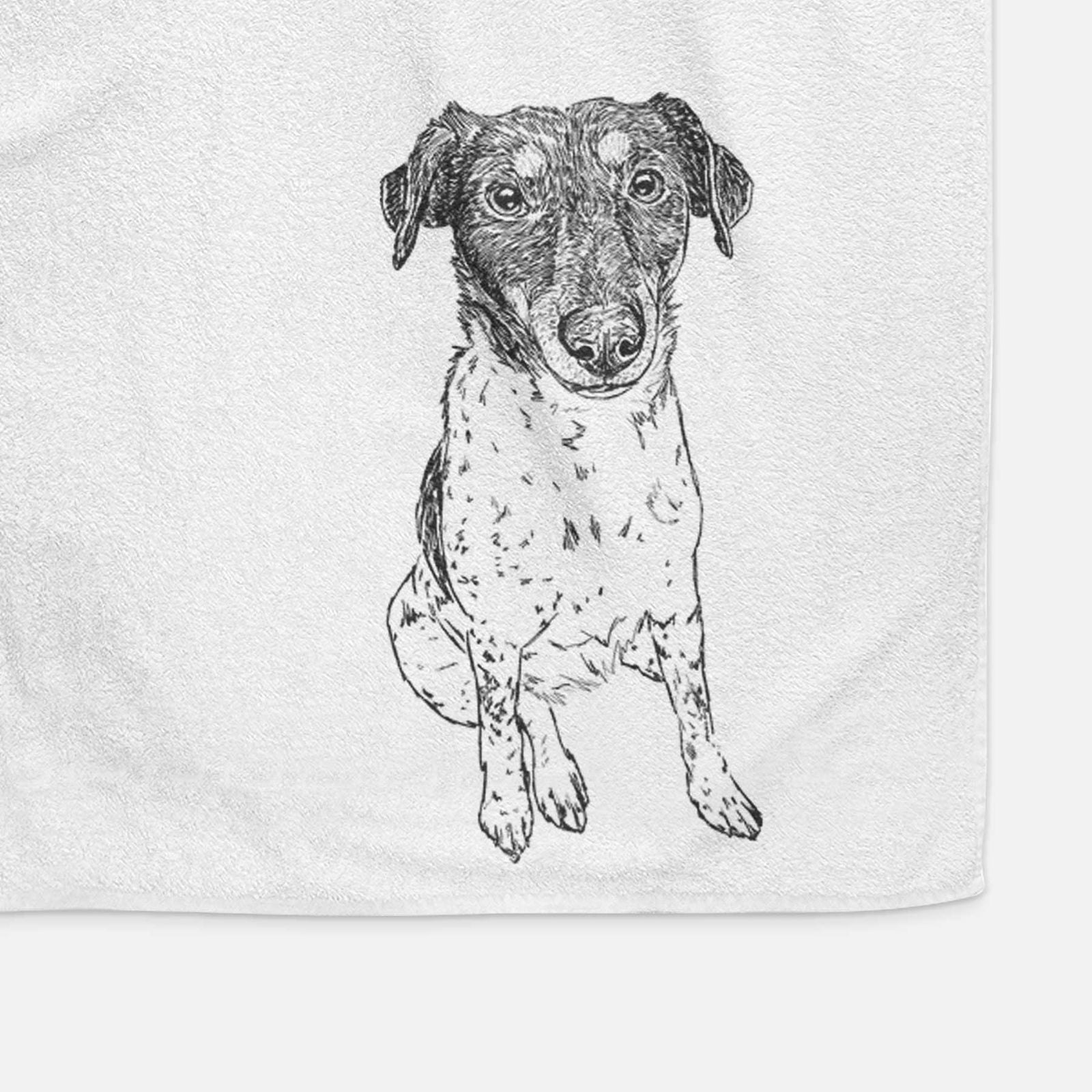 Doodled Rosie the Terrier Mix Decorative Hand Towel