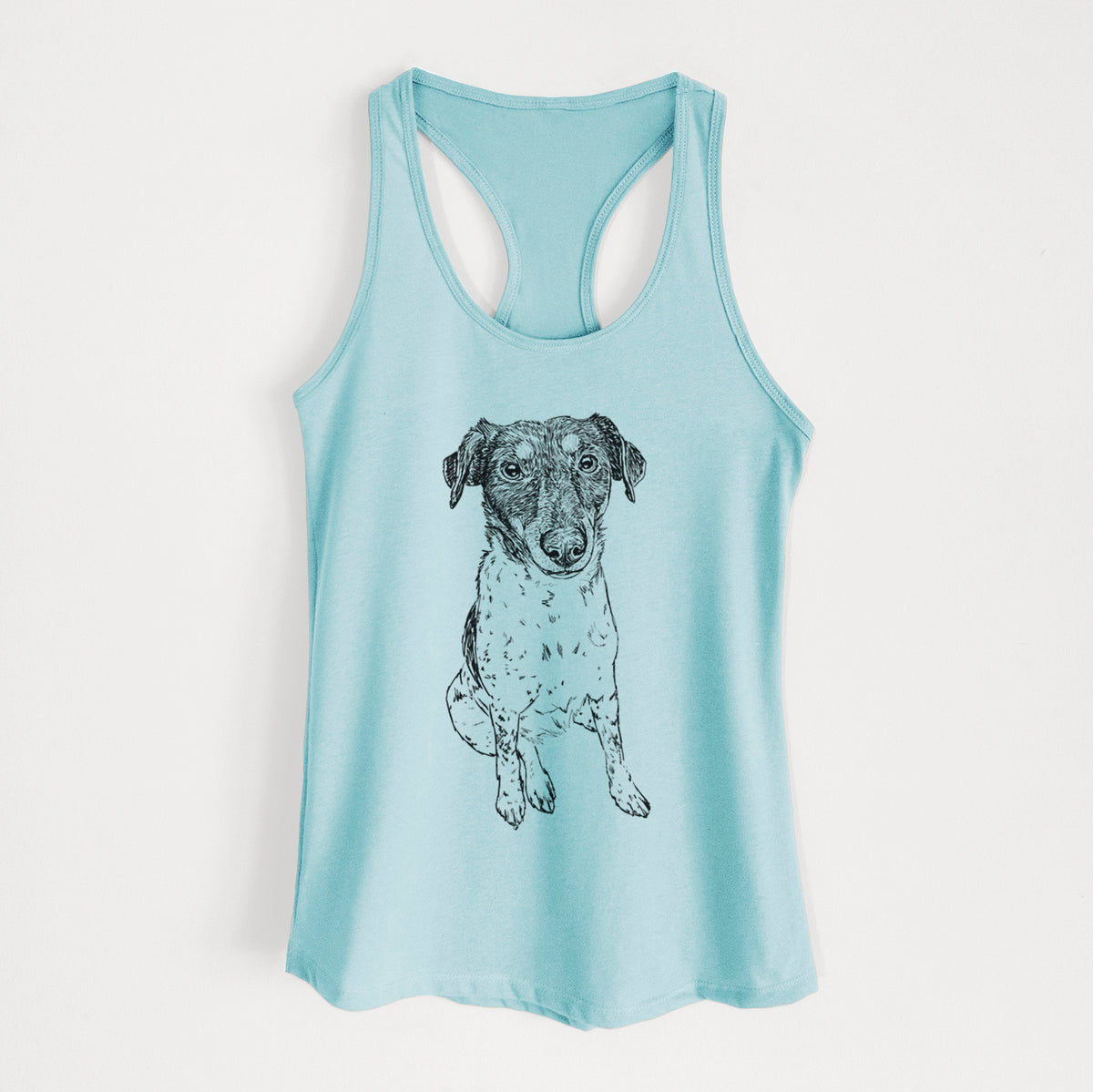 Doodled Rosie the Terrier Mix - Women&#39;s Racerback Tanktop