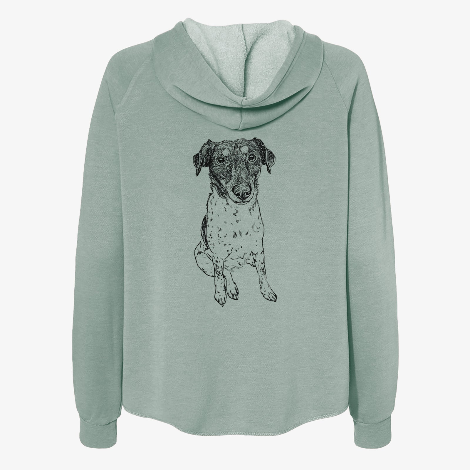 Doodled Rosie the Terrier Mix - Women's Cali Wave Zip-Up Sweatshirt