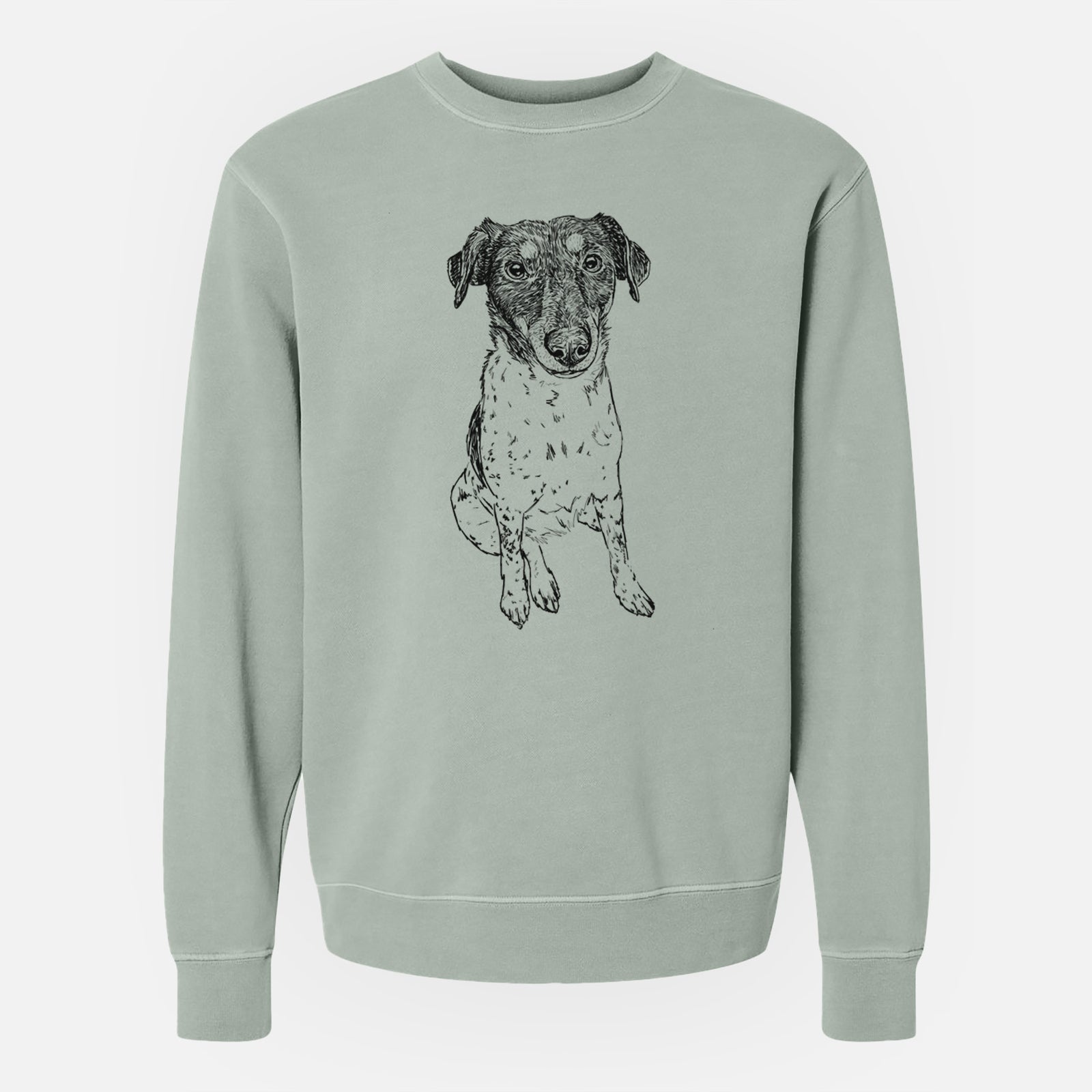Doodled Rosie the Terrier Mix - Unisex Pigment Dyed Crew Sweatshirt