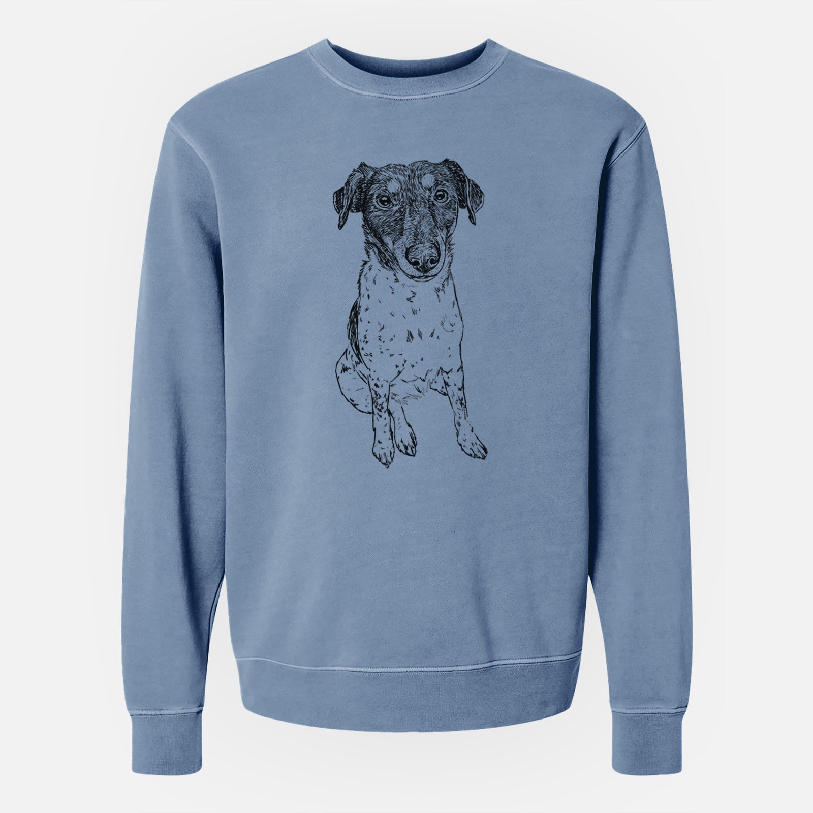Doodled Rosie the Terrier Mix - Unisex Pigment Dyed Crew Sweatshirt