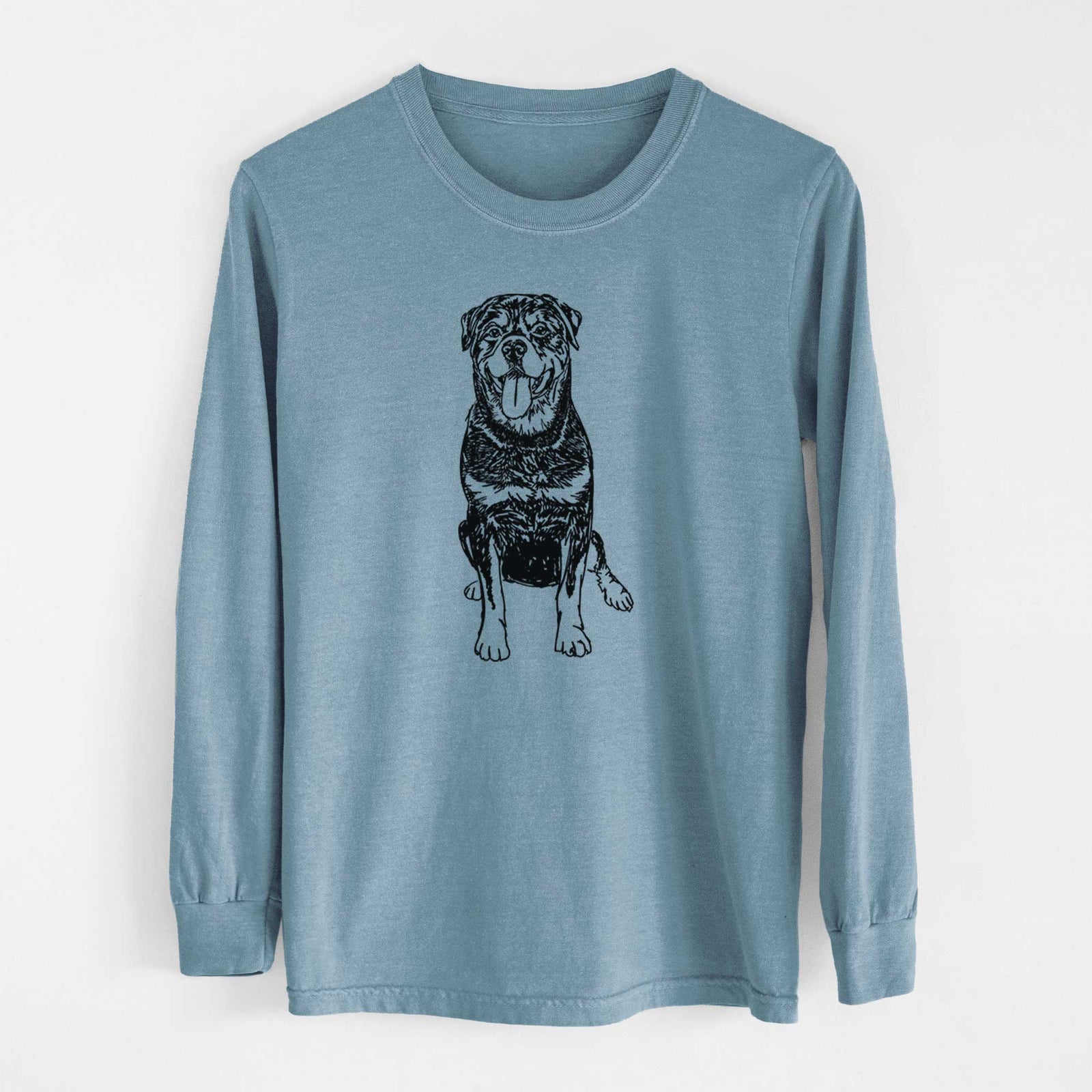 Doodled Rottweiler - Heavyweight 100% Cotton Long Sleeve